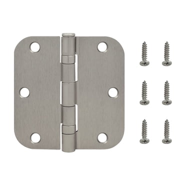 Nuk3y Commercial Grade 4.5" X 4.5" Ball Bearing Door Hinge - 3 Pack, Non-Removable Pin (NRP), Stainless Steel 304