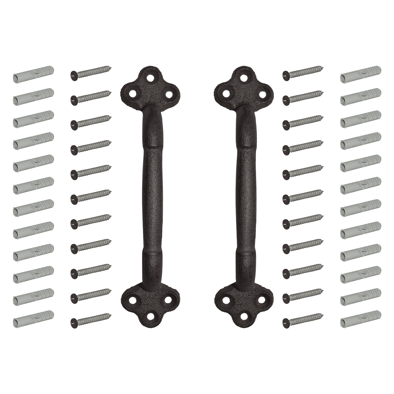 Nuk3y Rustic Cast Iron Gate Door Handle Pull Set Of Two