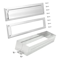 Nuk3y Solid Brass Mail Slot with Sleeve (Matte Black, 13" x 3.625")