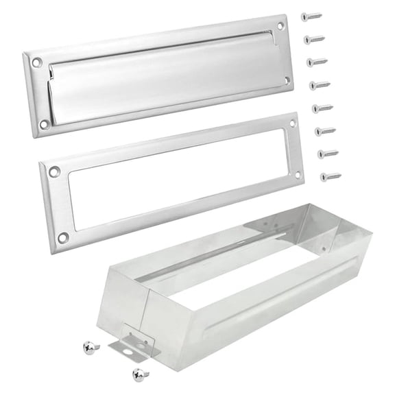 "Nuk3y Solid Brass Mail Slot with Sleeve ( , 13"" x 3.625"")"