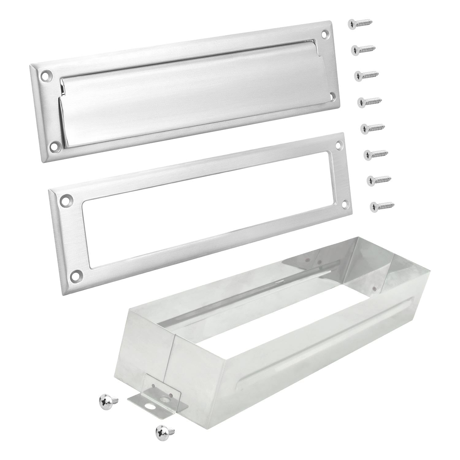 Nuk3y Solid Brass Mail Slot with Sleeve 13" x 3.625"