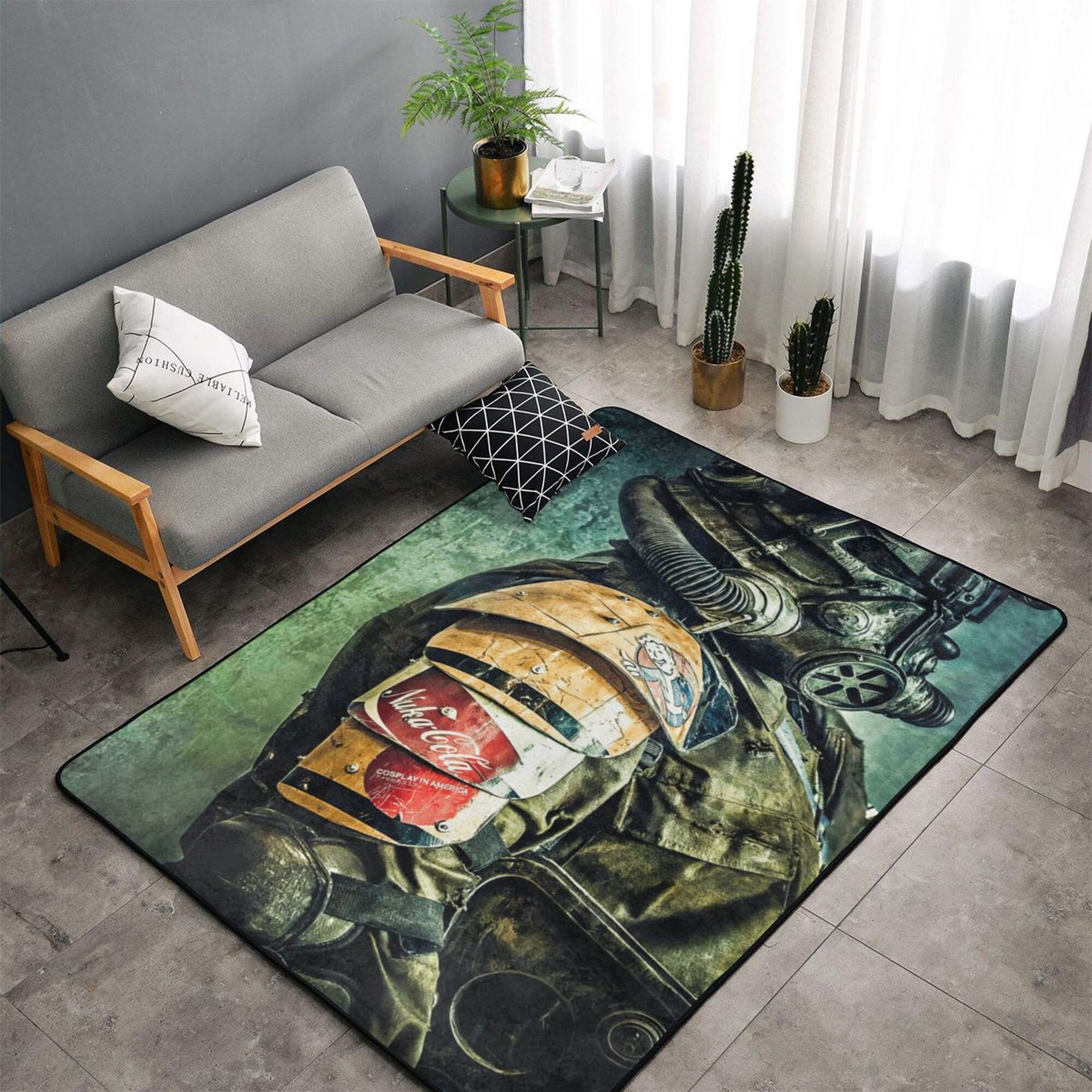 Nuka Cola Machine Fallout Area Rug 60x39 inch, Modern Bedroom Decor Rugs, Flannel NonSlip
