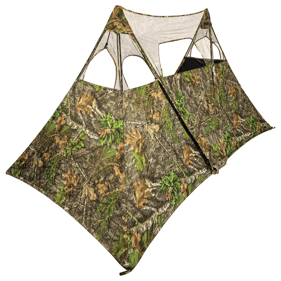 Nukem Grab & Go Hunting Ground Blind Double Up System - Mossy Oak Obsession - Lightweight & Portable - Provides Maximum Concealment (Regular)