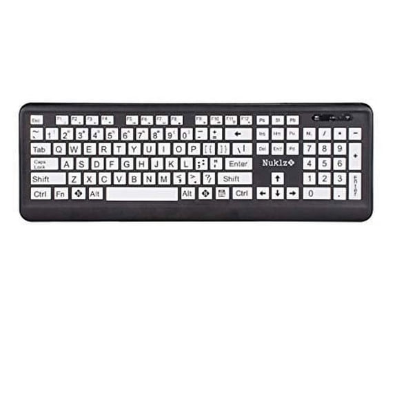 Nuklz N Wireless Large Print Full Size Computer Keyboard | High ...