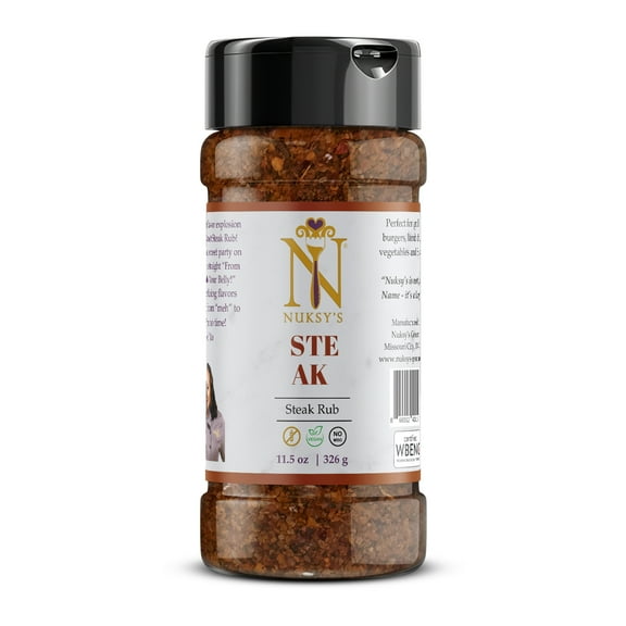 Nuksy's Gourmet Smokey Grilled Steak Rub, 11.5 oz Bottle