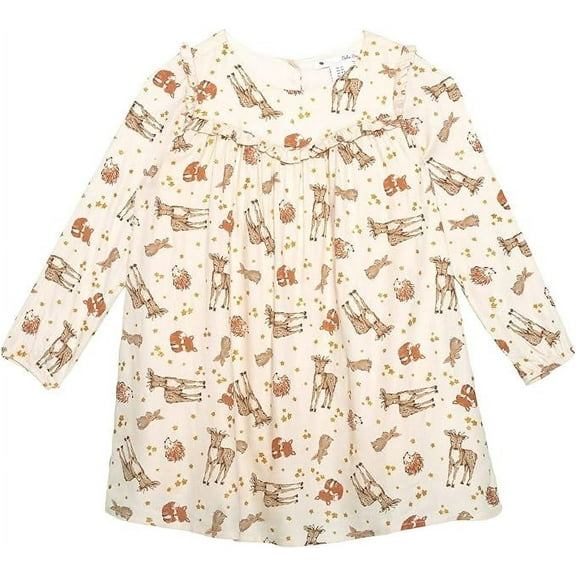 Nula Bug Long Sleeve Twill Dress with Ruffle Yoke (3-6 Months)