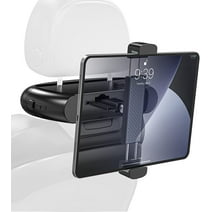 Nulaxy Car Headrest Tablet Mount, 360° Rotatable Backseat Tablets Mount Holder with Safety Lock for Kids Compatible with All Smartphone/iPads Pro/Air/Mini/ Switch 4"-12.9"(Black)