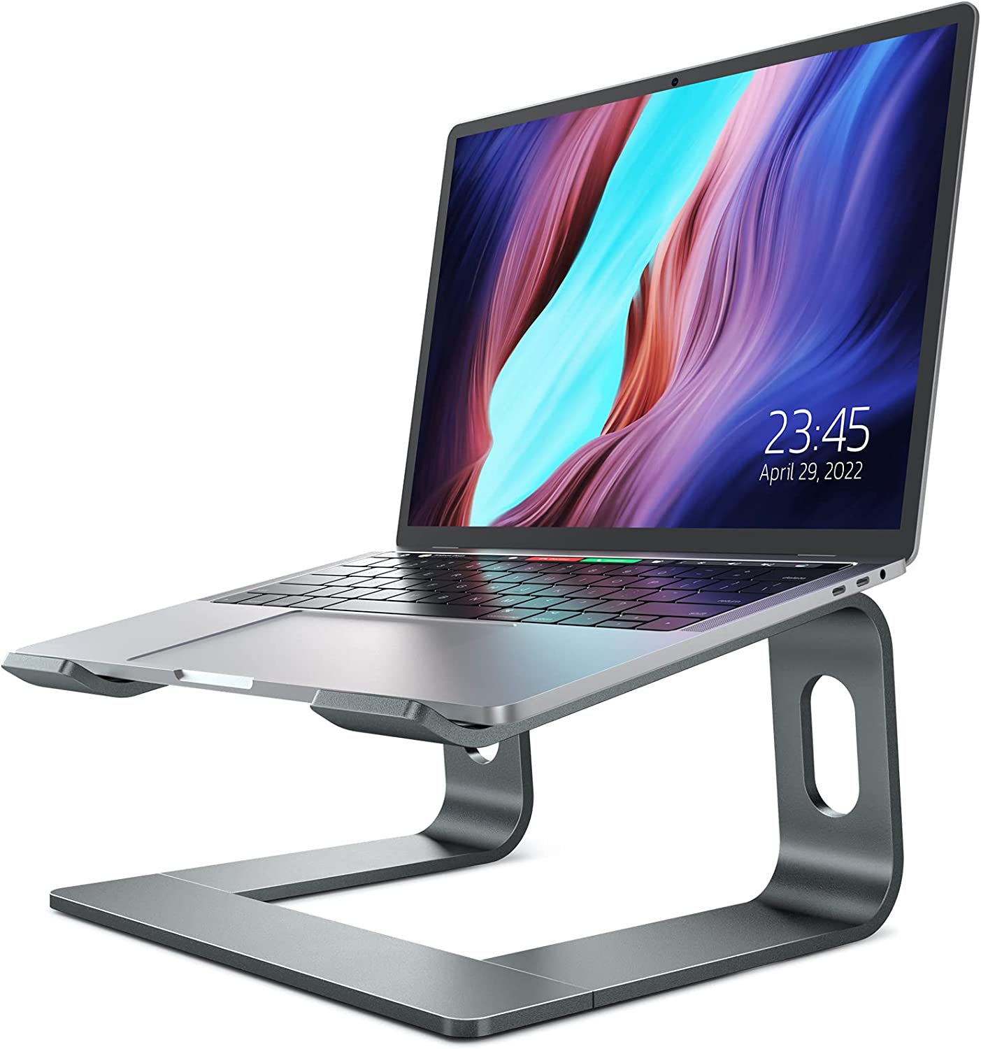 Nulaxy Laptop Stand, Ergonomic Aluminum Laptop Computer Stand, Detachable Laptop Riser Notebook Holder Stand Compatible with MacBook Air Pro, Dell XPS, HP, Lenovo More 10-15.6” Laptops- Grey - image 1 of 7