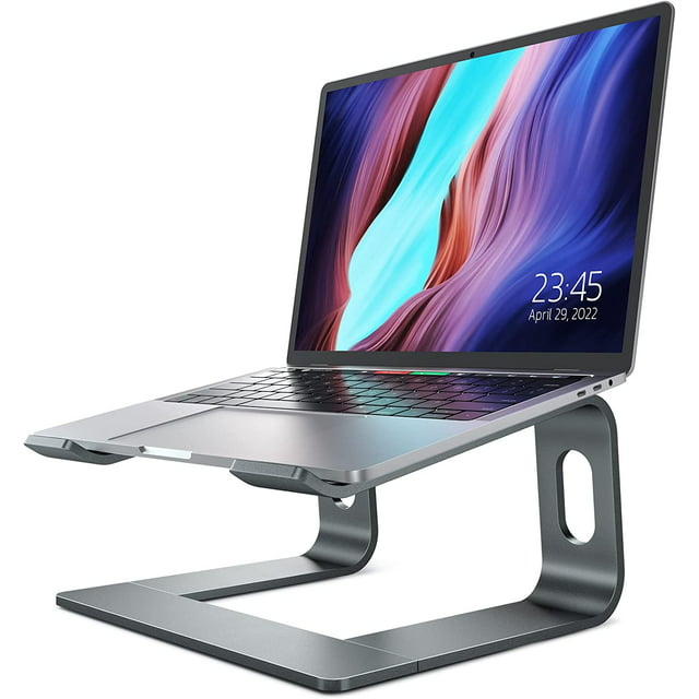 Nulaxy Laptop Stand, Ergonomic Aluminum Laptop Computer Stand, Detachable Laptop Riser Notebook Holder Stand Compatible with MacBook Air Pro, Dell XPS, HP, Lenovo More 10-15.6” Laptops- Grey