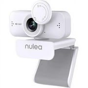Nulea C902 Webcam with Microphone, 1080P HD Webcam for PC/Mac/Laptop with Privacy Cover, for Video Calling, Online Classes, Conference, Works with Skype, Zoom, Facetime, White