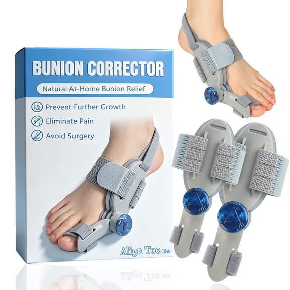 Nuleri Corrector de Juanetes, Adjustable Bunion Corrector for Women and Men with Tension Knob, Big Toe Straightener Splint, Left or Right Foot