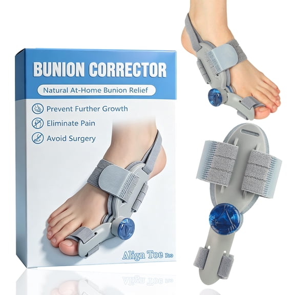 Nuleri Corrector de Juanetes, Adjustable Bunion Corrector for Women and Men with Tension Knob, Big Toe Straightener Splint, Left or Right Foot