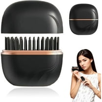 Nulira Mini Hair Straightener, Glambrush Mini Portable Rechargeable Hair Straightener Brush, Glam Brush Cordless Hair Straightener Comb, 3-Speed Temperature Control and Compact Convenient (Black)