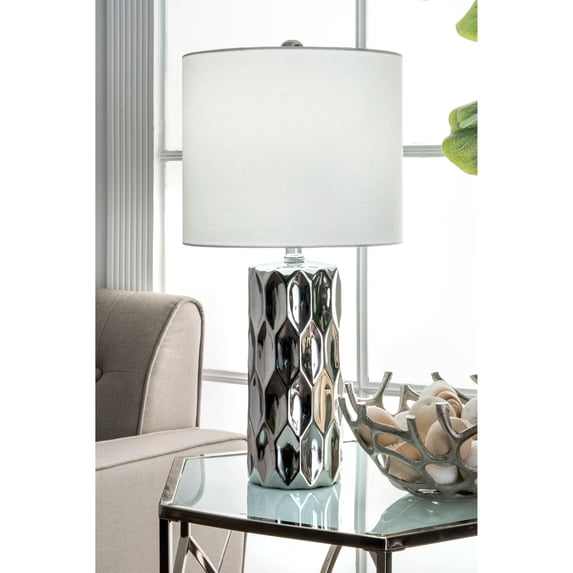 Nuloom 22'' Oriana Ceramic Linen Shade Table Lamp - 22" h x 11" w x 11" d
