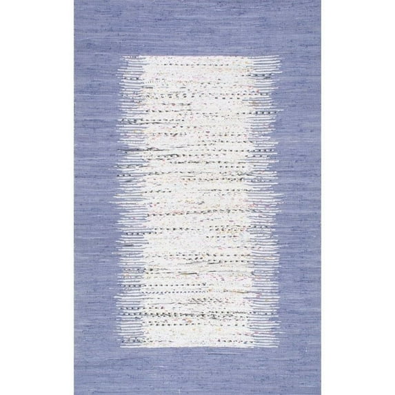 Nuloom 4' x 6' Flatweave Tasha Cotton Rug in Denim