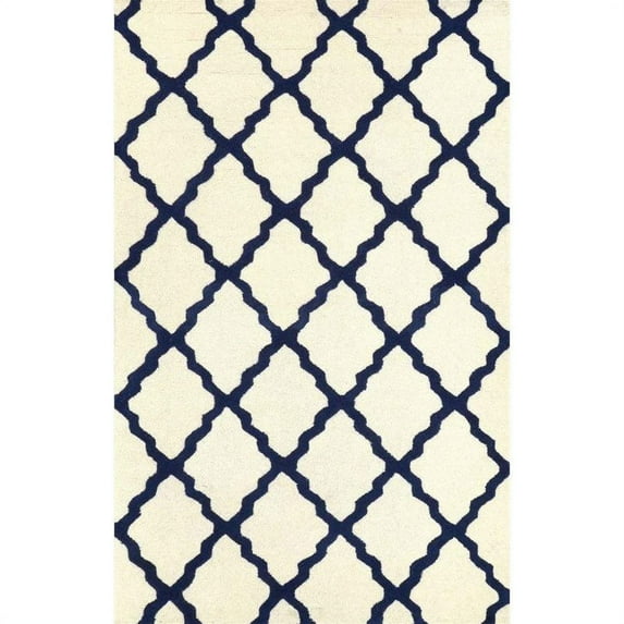 Nuloom 5' x 8' Hand Hooked Marrakech Trellis Rug in Blue