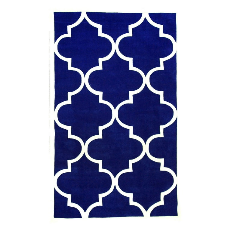 Round blue Pacifik rug