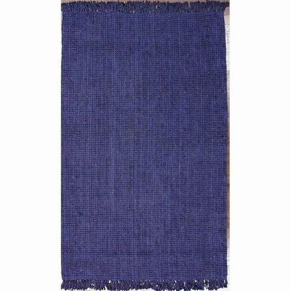 Nuloom 6' x 9' Hand Woven Chunky Loop Jute Rug in Navy Blue