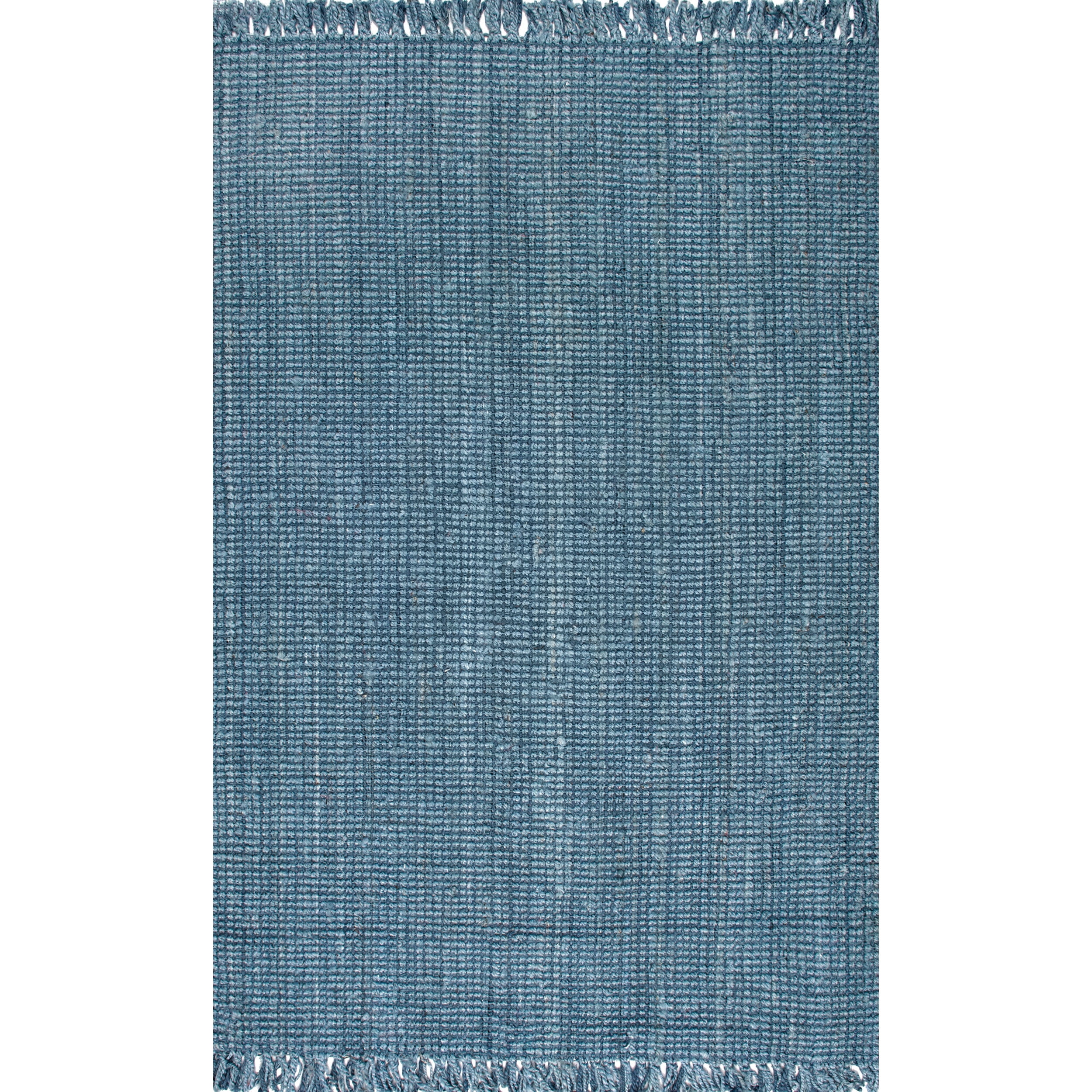 Nuloom 8'6 x 11'6 Hand Woven Chunky Loop Jute Rug in Blue