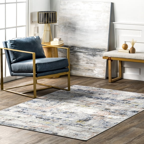 Nuloom Aaliyah SpinClean Casual Abstract Machine Washable Area Rug, 10' x 14', Aaliyah Blue Multicolor