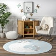 thumbnail image 1 of Nuloom Adalynn SpinClean Sleepy Cat Kids Machine Washable Area Rug, 4', Round, Adalynn Baby Blue, 1 of 9