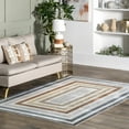 thumbnail image 1 of nuLOOM Alienor SpinClean Striped Machine Washable Area Rug, 4' x 6', Alienor Multicolor, 1 of 15