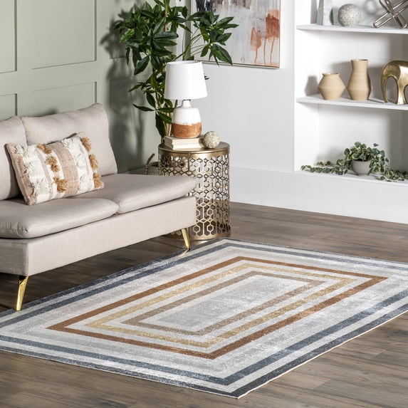 nuLOOM Alienor SpinClean Striped Machine Washable Area Rug, 4' x 6', Alienor Multicolor