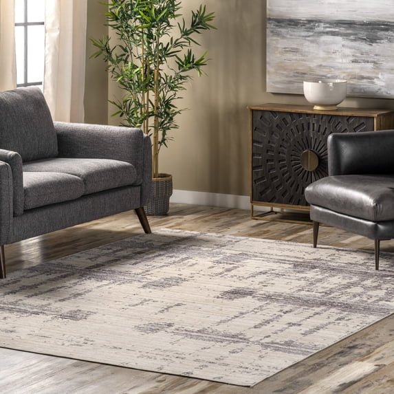 nuLOOM Ariana SpinClean Machine Washable Abstract Area Rug, 5' x 8', Ariana Grey
