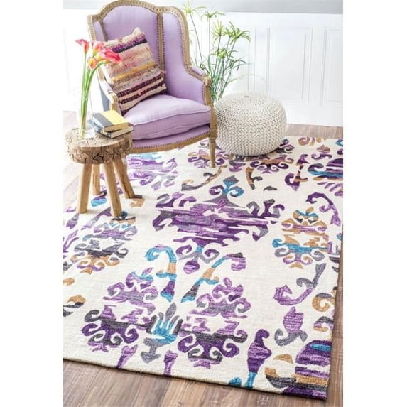 Nuloom BHEL02A-76096 Hand Made Arden Rug, Purple - 7 ft. 6 inch x 9 ft. 6 inch