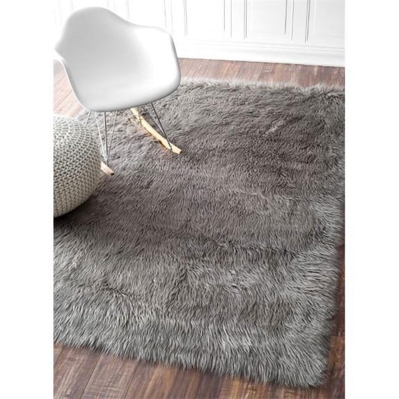 Nuloom BIBL15B-76096 Cloud Shag Rug, Grey - 7 ft. 6 in. x 9 ft. 6 in.