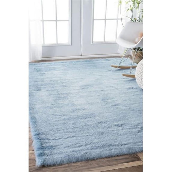 Nuloom BIBL15D-860116 Cloud Shag Rug, Blue - 9 ft. x 12 ft.