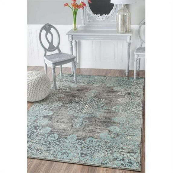 Nuloom BINB03A-508 Vintage Corene Rug, Blue - 5 ft. x 8 ft.