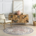 thumbnail image 1 of nuLOOM Benoite Splashguard Medallion Machine Washable Area Rug, 8', Round, Benoite Peach, 1 of 11