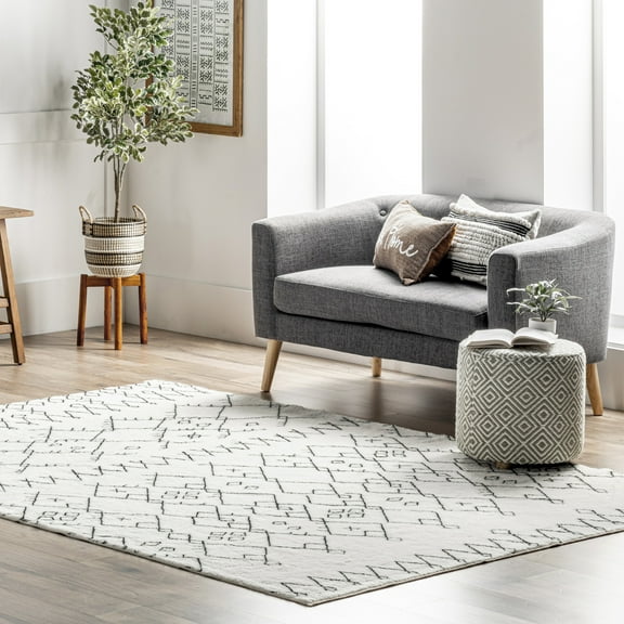 nuLOOM Bev SuperiorWash Moroccan Machine Washable Shag Area Rug, 6' x 9', Bev Black