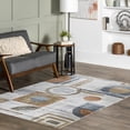 thumbnail image 1 of nuLOOM Brodee SpinClean Abstract Retro Machine Washable Area Rug, 5' 3" x 8', Brodee Beige, 1 of 7