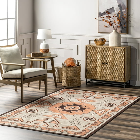 Nuloom Calliope SpinClean Bohemian Machine Washable Area Rug, 4' x 6', Calliope Grey