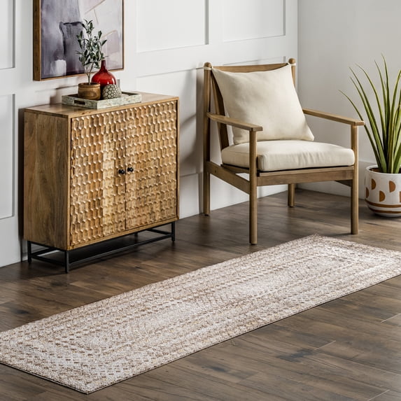 Nuloom Carley SpinClean Machine Washable Geometric Area Rug, 2' 6" x 12', Runner, Carley Beige