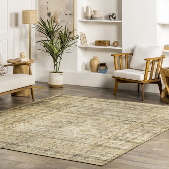 Nuloom Chana SpinClean Printed Framed Trellis Flatweave Area Rug, 7' 10" x 10', Chana Beige