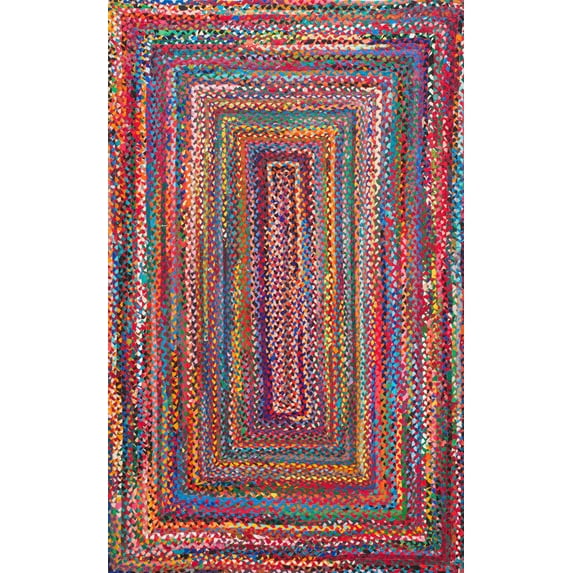 nuLOOM Tammara Bohemian Hand Braided Area Rug, 4' x 6' Oval, Multi