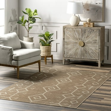 Nuloom Cynna SpinClean Tribal Easy-Jute Machine Washable Area Rug, 5' x 8', Cynna Brown