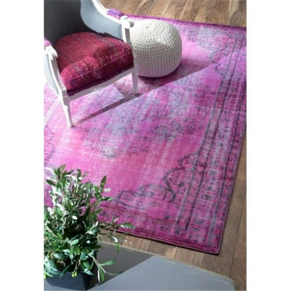 Nuloom DIRE1F-2808 Machine Made Vintage Inspired Overdyed Rug, Violet - 2 ft. 8 in. x 8 ft.