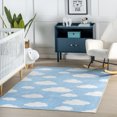 thumbnail image 1 of nuLOOM Euphrasia Splashguard Traditional Machine Washable Area Rug, 4' x 6', Euphrasia Light Blue, 1 of 11