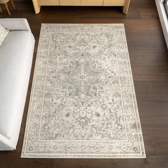 Nuloom Gem Traditional DIstressed Area Rug, 5' x 8', Gem Grey