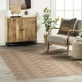 thumbnail image 1 of nuLOOM Geometric SpinClean Easy-Jute Machine Washable Area Rug, 5' x 8', Geometric Natural, 1 of 10