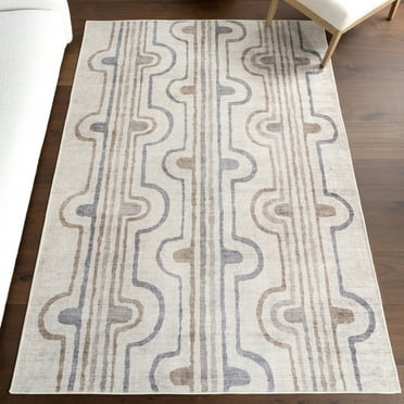 Nuloom Green Haven Collection Recycled Cotton Machine Washable Area Rug, 5' x 8', Dallis Taupe