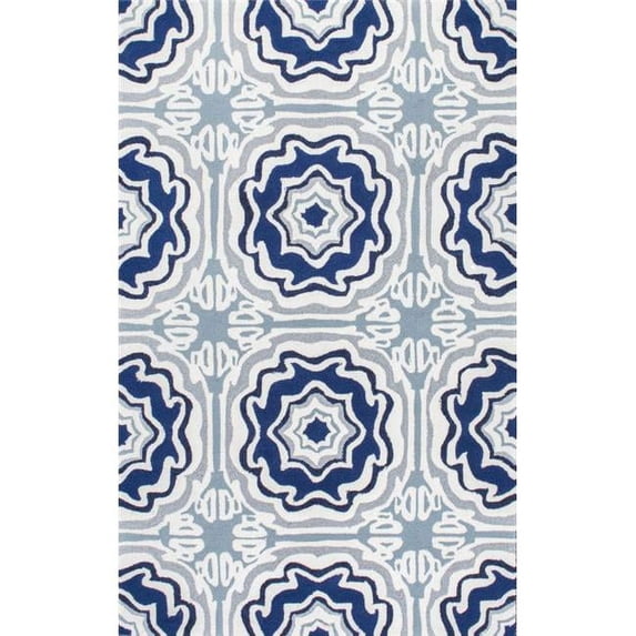 Nuloom HJAIR12B-8010 Hand Hooked Sevilla Tiles Indoor & Outdoor Area Rug, Blue - 8 ft. x 10 ft.