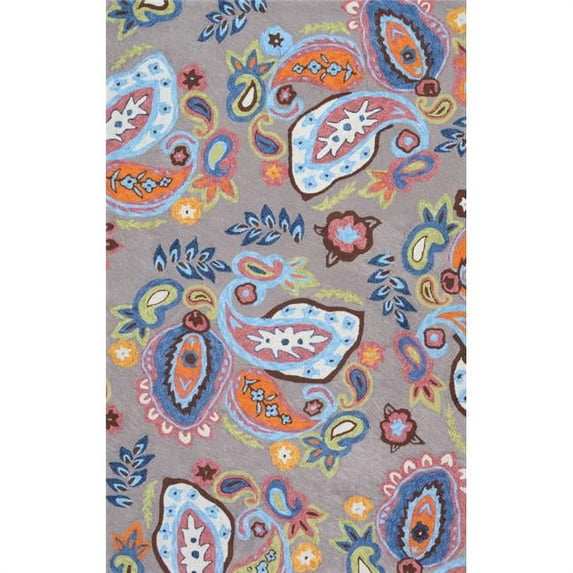Nuloom HJAIR28A-508 Hand Hooked Ferdinand Indoor & Outdoor Rug, Grey - 5 ft. x 8 ft.
