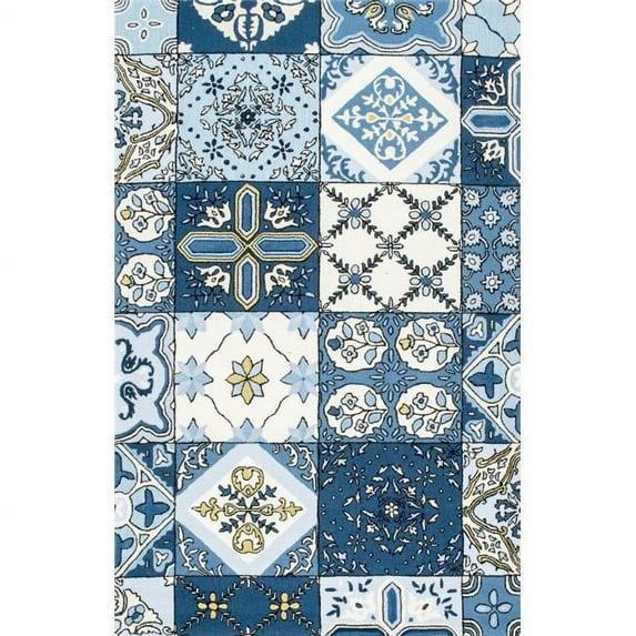 Nuloom HJME01A-508 Hand Tufted Ingeborg Rug, Blue - 5 ft. x 8 ft.