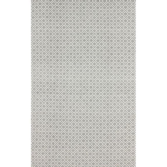 Nuloom HMCO5E-9012 Hand Loomed Diamonds Cotton Trellis Rug, Grey - 9 ft. x 12 ft.