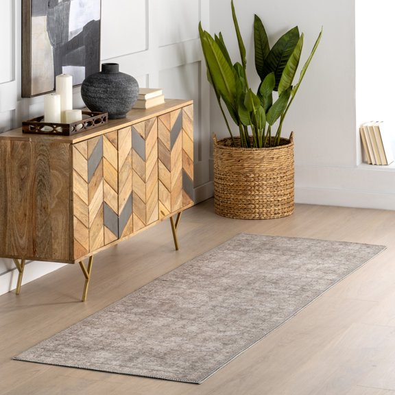 Nuloom Hillstone Collection Traditional Vintage Medallion Area Rug, 2' 8" x 8', Runner, Delphi Dark Beige